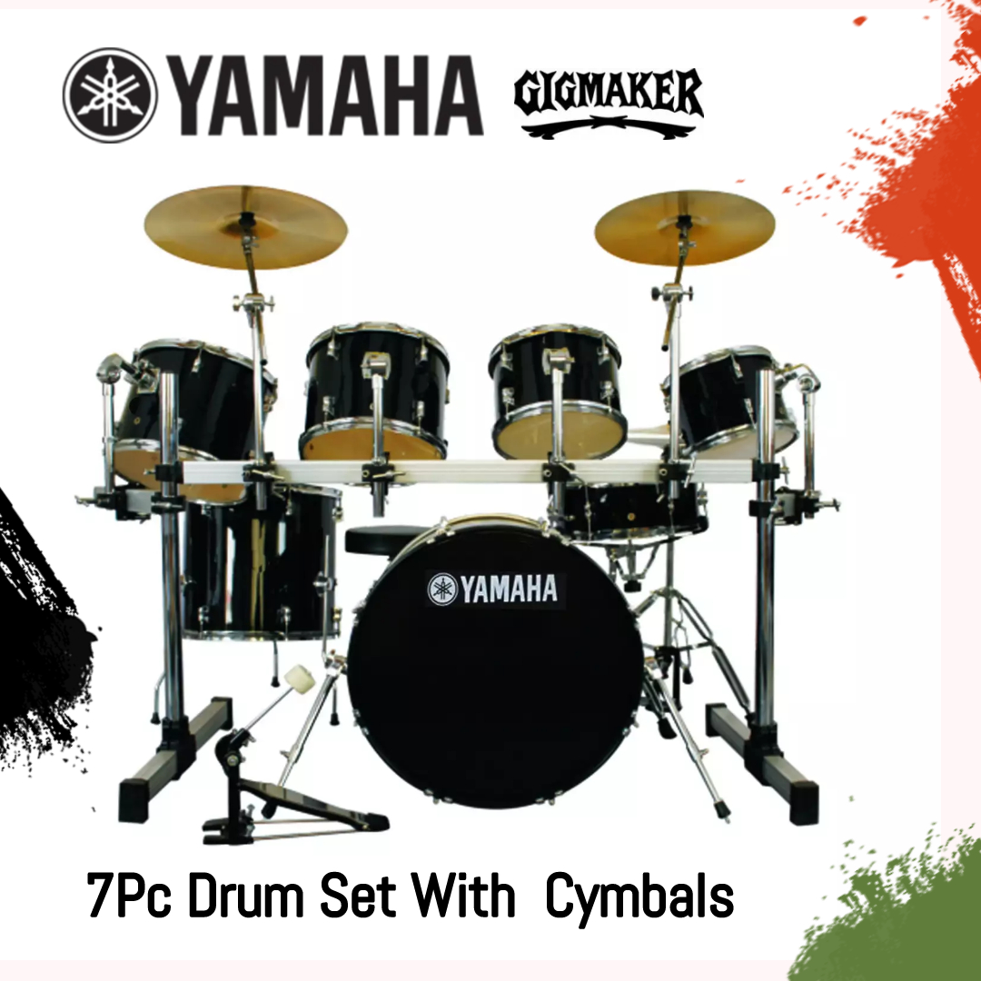 YAMAHA Rack Mounted 7 Pc Professional Acoustic Drum Set - Black